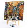 Framed Colorful Town-Paint by Numbers Acrylic Painting 35*35CM