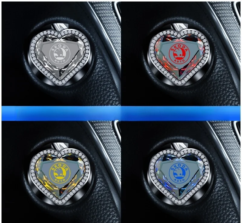 "Crystal Heart" car one-button start protective cover