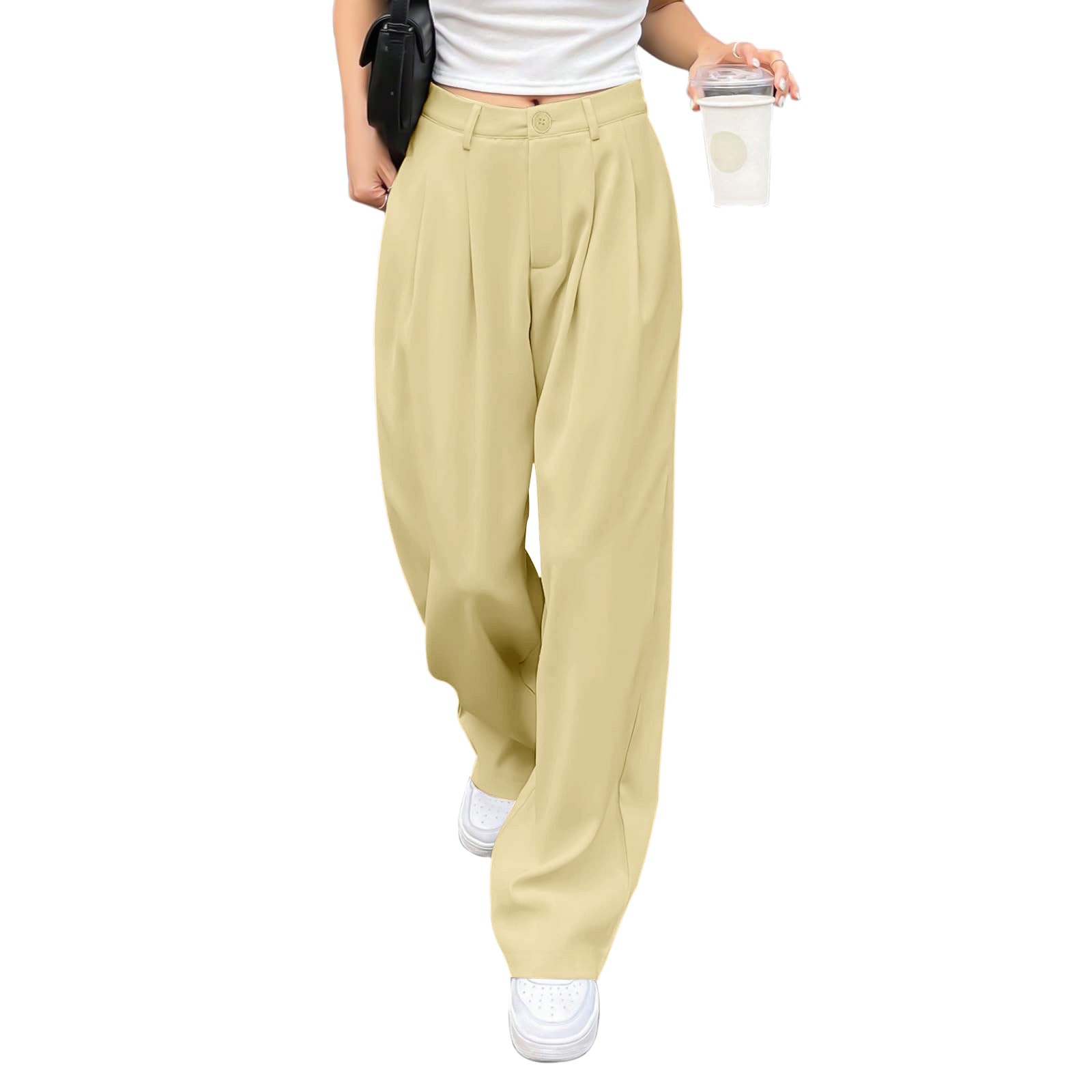 Versusstols Womens Suit Wide Leg Dress Pants High Waisted Work Business Casual Long Trousers With Pocket Comfortable Breathable 한국 동대문 고퀄 의류