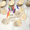 10 pi&egrave;ces Oeufs d&eacute;coup&eacute;s en bois bricolage d&eacute;coration &agrave; suspendre de P&acirc;ques