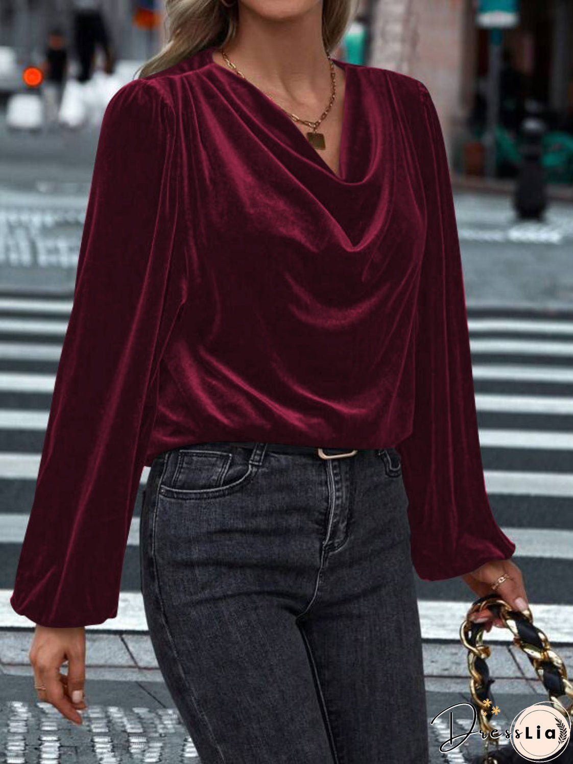 Lovelet Cowl Neck Long Sleeve Blouse