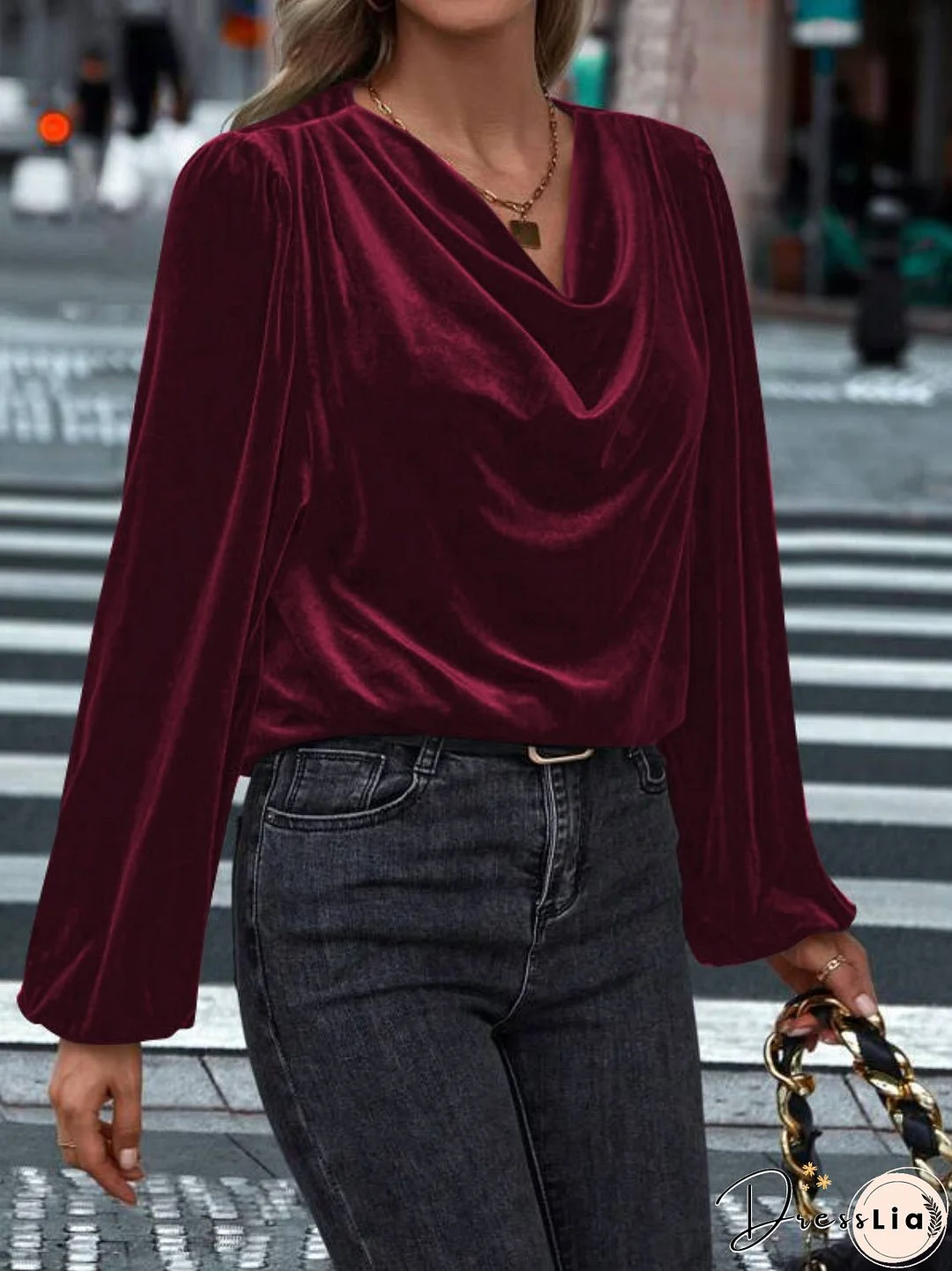 Lovelet Cowl Neck Long Sleeve Blouse