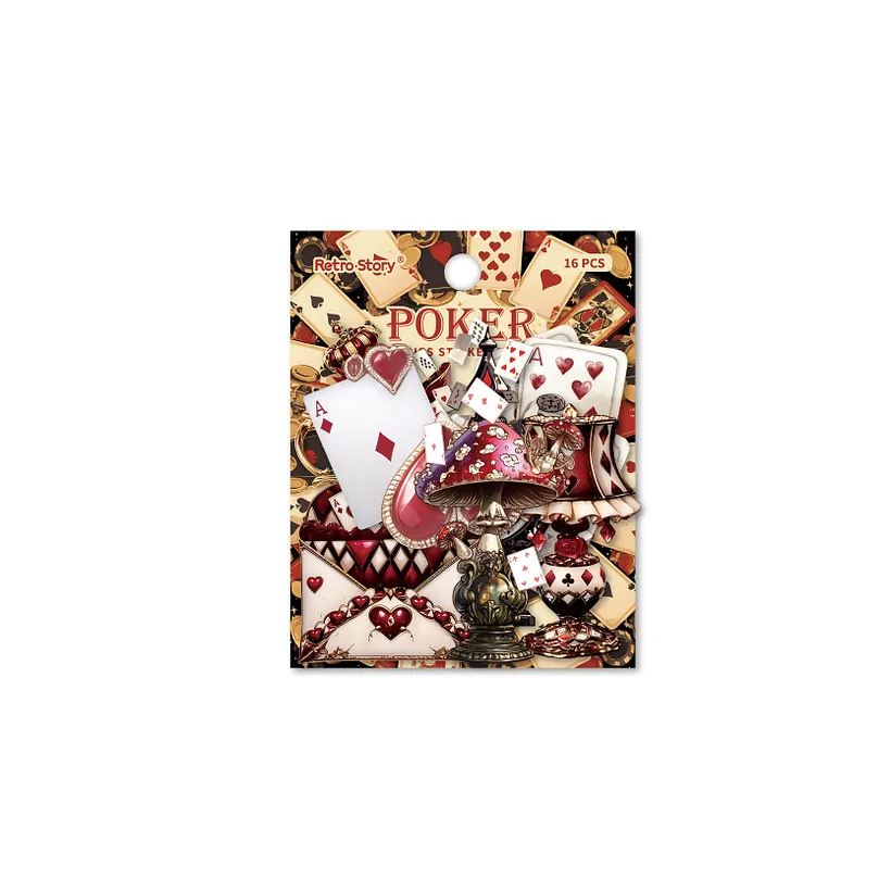 Sticker - Card Series Vintage Flower Playing Cards 1.42