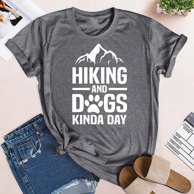 Hiking And Dogs Kinda Day T-Shirt-04462-Annaletters