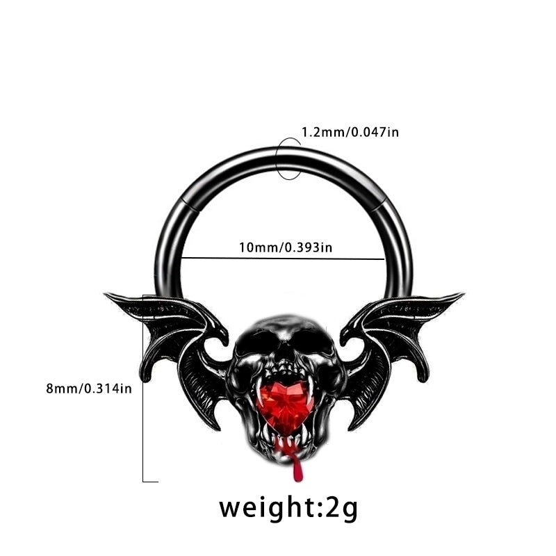 1 Piece Belly Rings Hip-Hop Funny Bat 316 Stainless Steel  Alloy Inlay Rhinestones