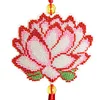Full Bead Embroidery Keychain Lotus Printed Craft Gifts(10x9cm)