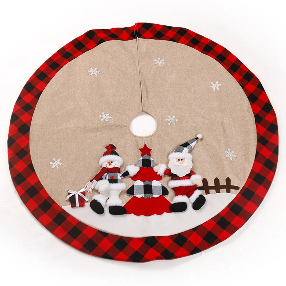 New santa snowman plaid Christmas tree decoration apron