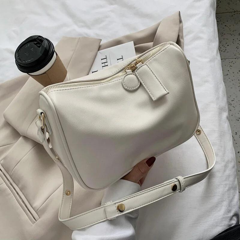 էѧӧܧ Simple Style PU Leather Crossbody Bags 2020 Trend Branded Shoulder Bag Lady Handbags Female Trending Simple Bag