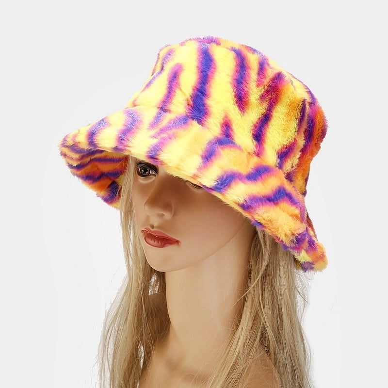 Unisex Modern Style Color Block Big Eaves Bucket Hat