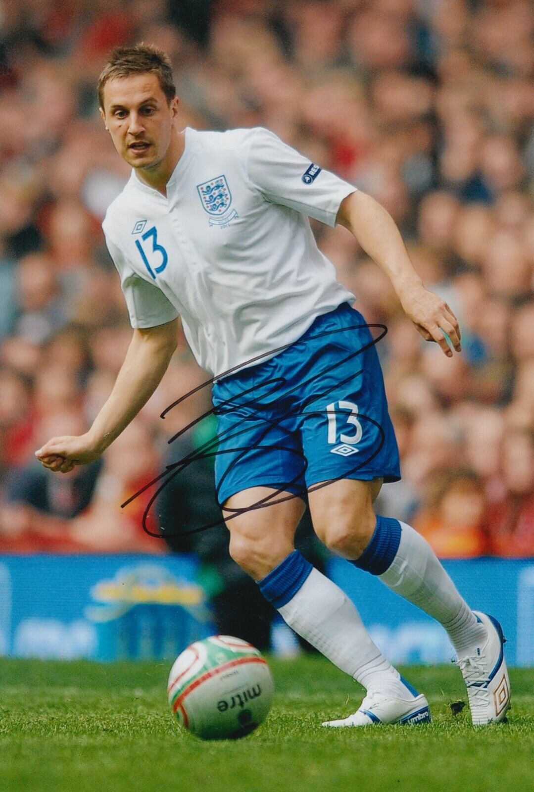 Phil Jagielka Hand Signed 12x8 Photo Poster painting - England Autograph Football 4.