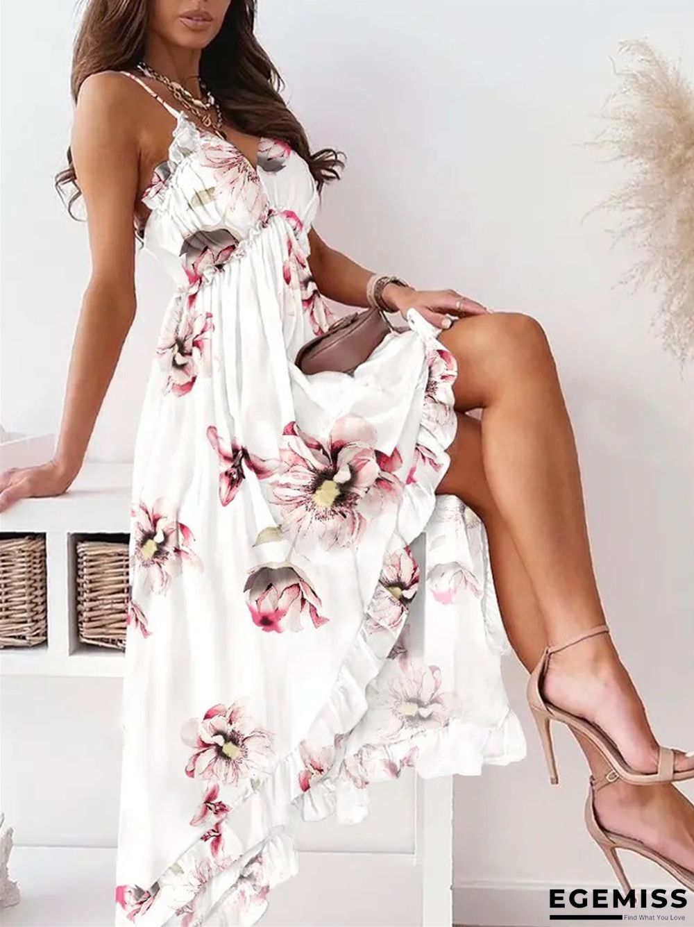 Bohemian Sexy Suspender Loose Chiffon Dress | EGEMISS