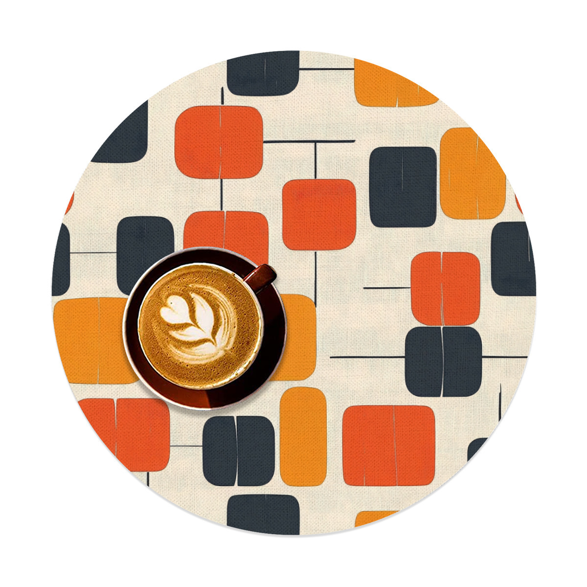 Flax round placemat (beige)