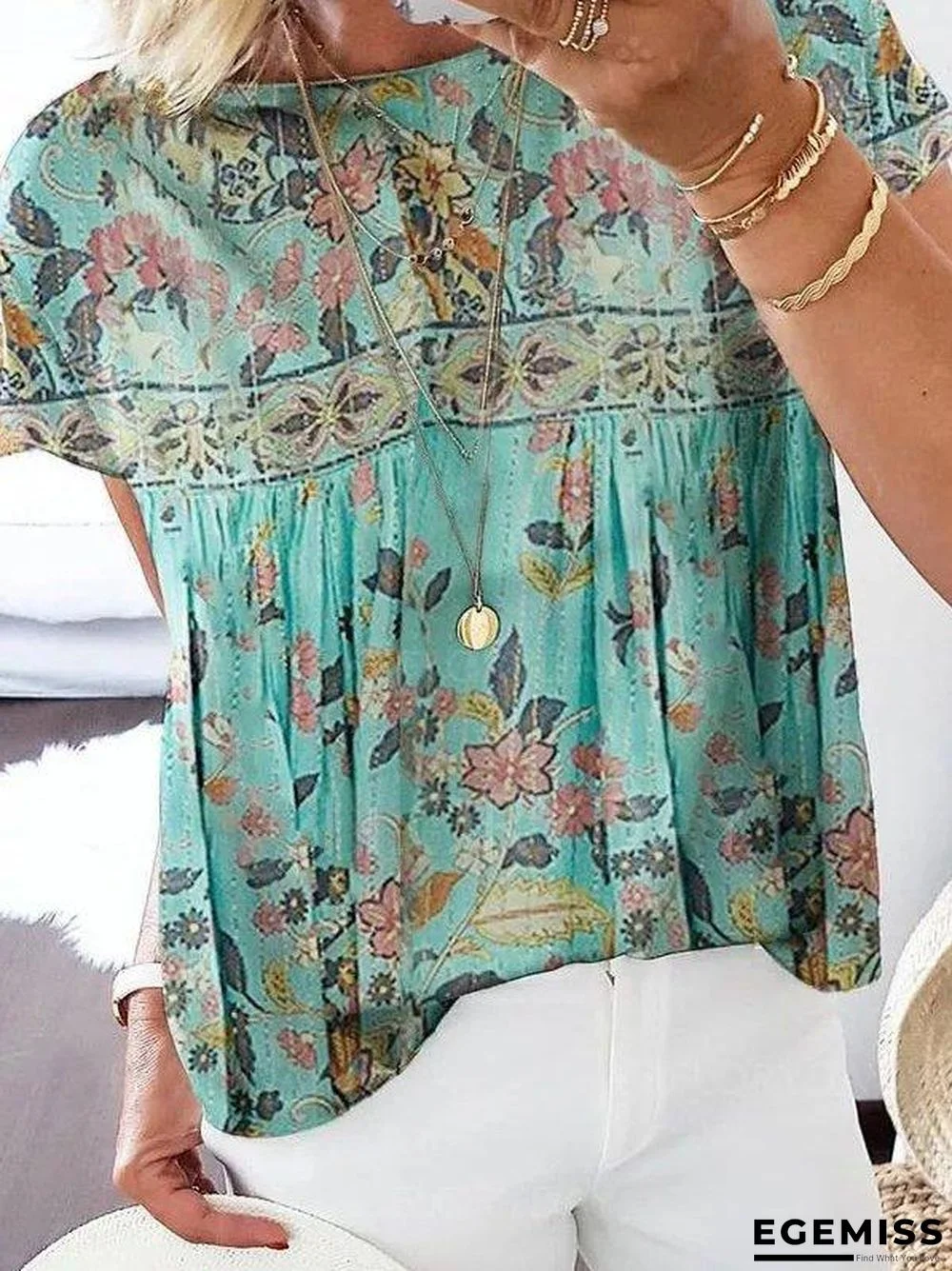 Casual Short Sleeve Shirts & Tops | EGEMISS