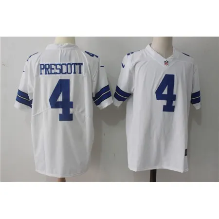 Men's  Dallas Cowboys #4 Dak Prescott White Stitched NFL Vapor Untouchable Limited Jersey