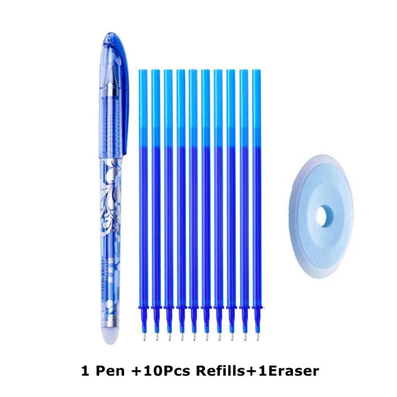 Erasable Pen Refills Rod Set 0.5mm Needle/0.7mm Bullet tip Washable Handle Erasable Ballpoint Pen for School Pen Writing Tools