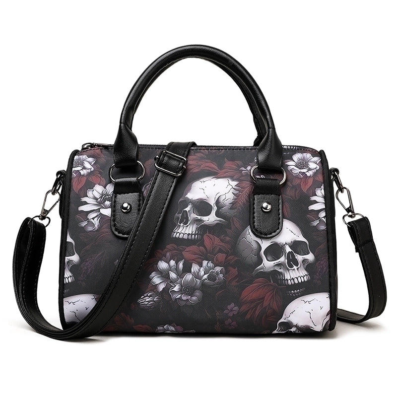 Halloween Women’s Pu Leather Skull Vintage Style Zipper Handbag