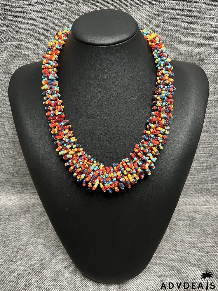 Color Block Beaded Necklace