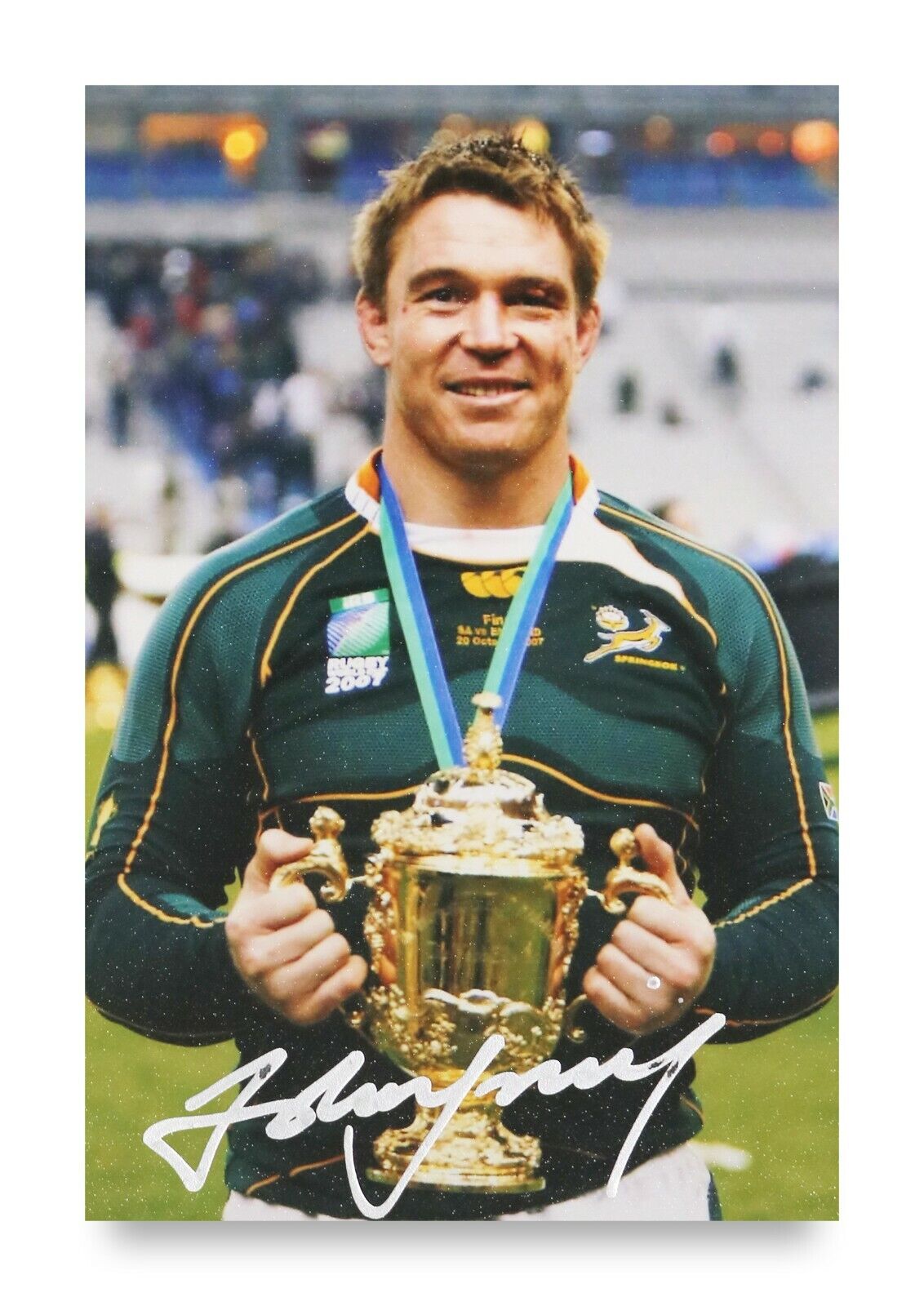 John Smit Signed 6x4 Photo Poster painting South Africa Rugby Union The Sharks Autograph + COA