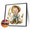 Mid-year Promotion 4Pcs/set Diamond Painting-DIY Full Round Drill Farm Cowboy Kid (30*30cm)
