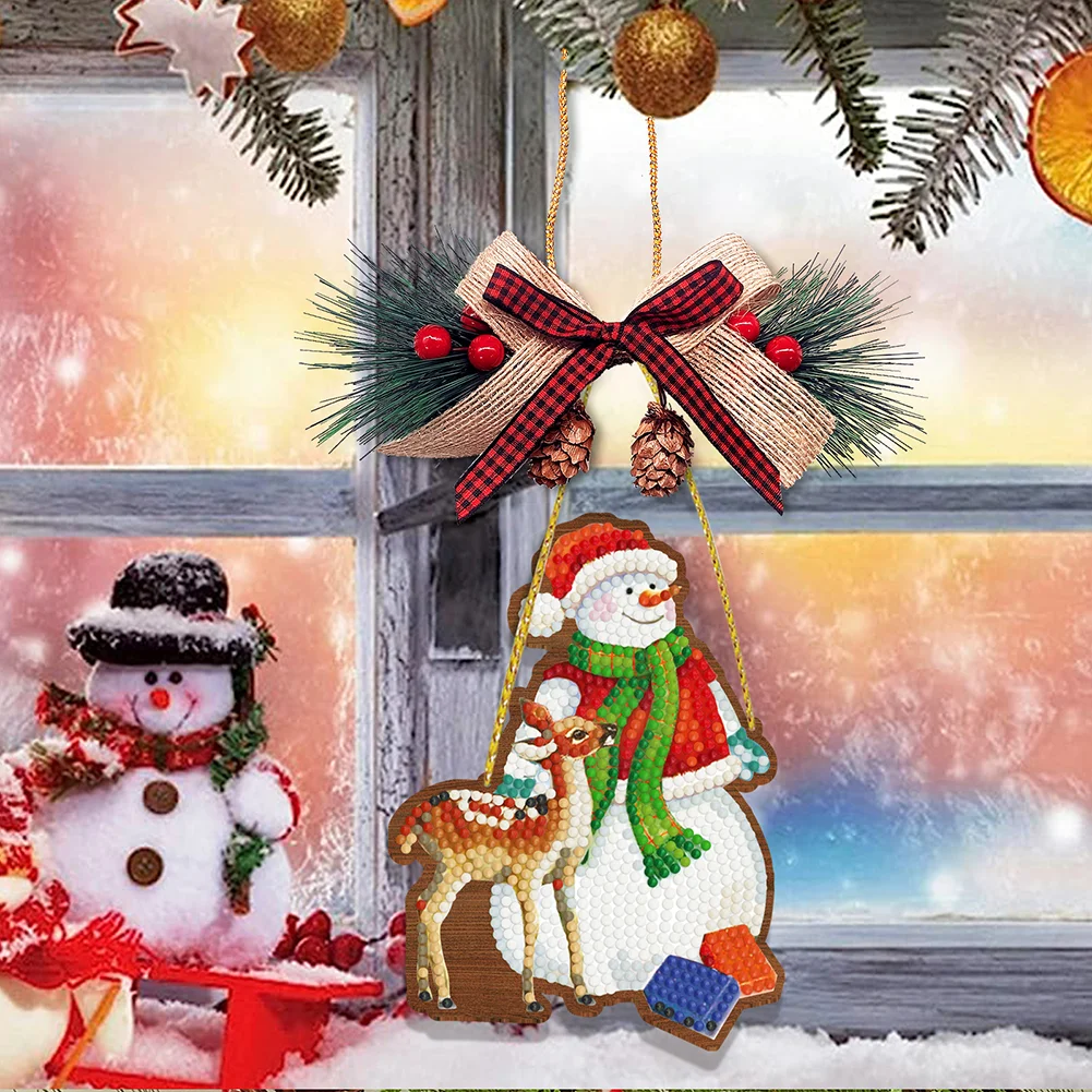 1pcs DIY Diamond Painting Christmas Tree Pendant Christmas Decorations Set