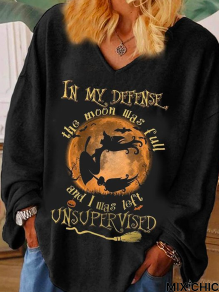 Loose Halloween V Neck T-Shirt