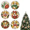 Peinture en diamant perle DIY de No&euml;l 6 pi&egrave;ces d&rsquo;ornements en bois 3,07x3,07 pouces