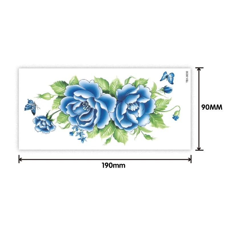 Waterproof sweat female flower tattoo sticker Ladies flower rose peony plum blossom tattoo sticker