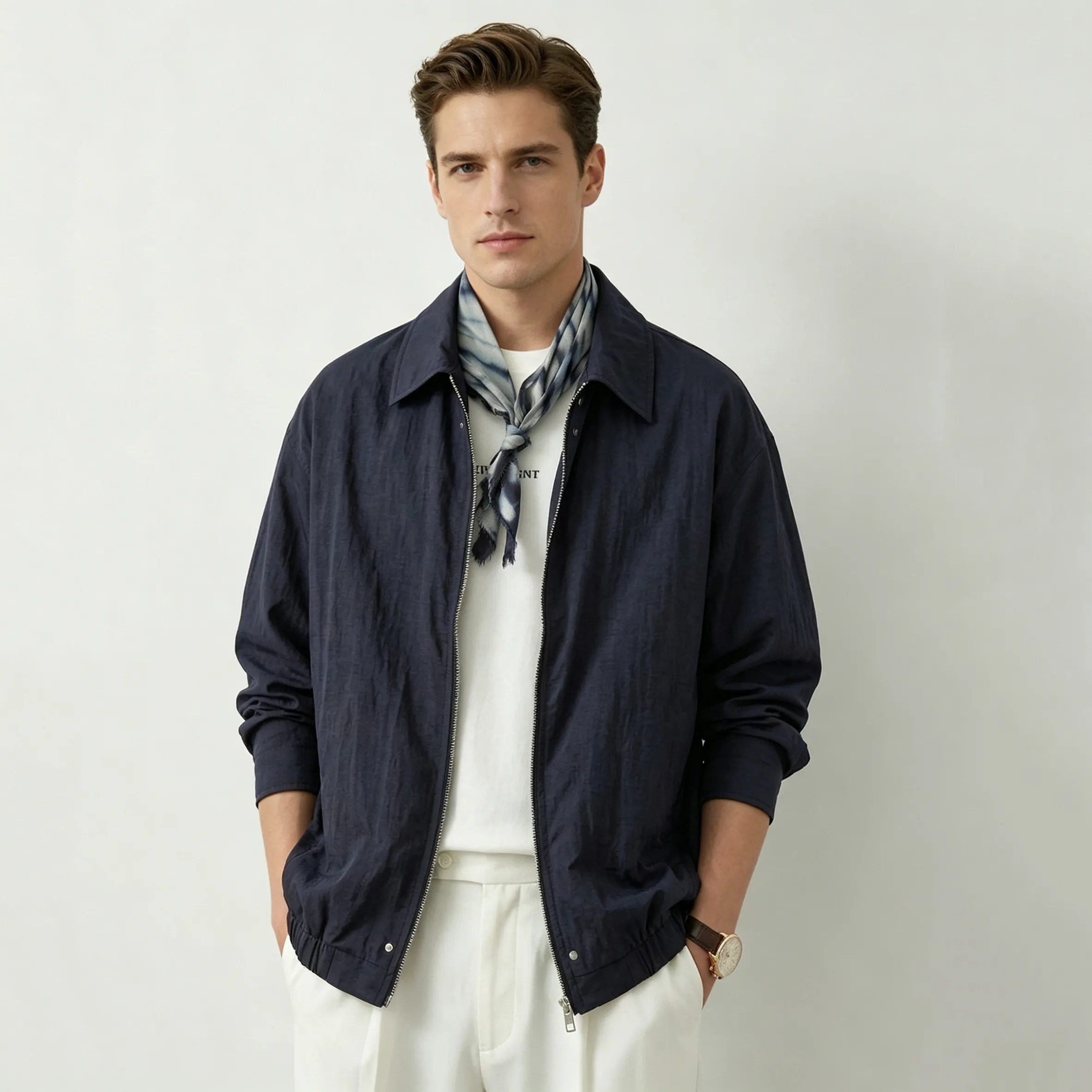 Mulberry Silk Linen Blend Men's Jacket REAL SILK LIFE