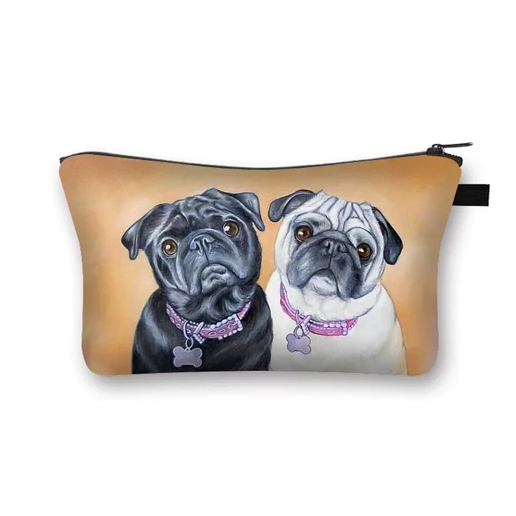Two dogs Printed makeup bag