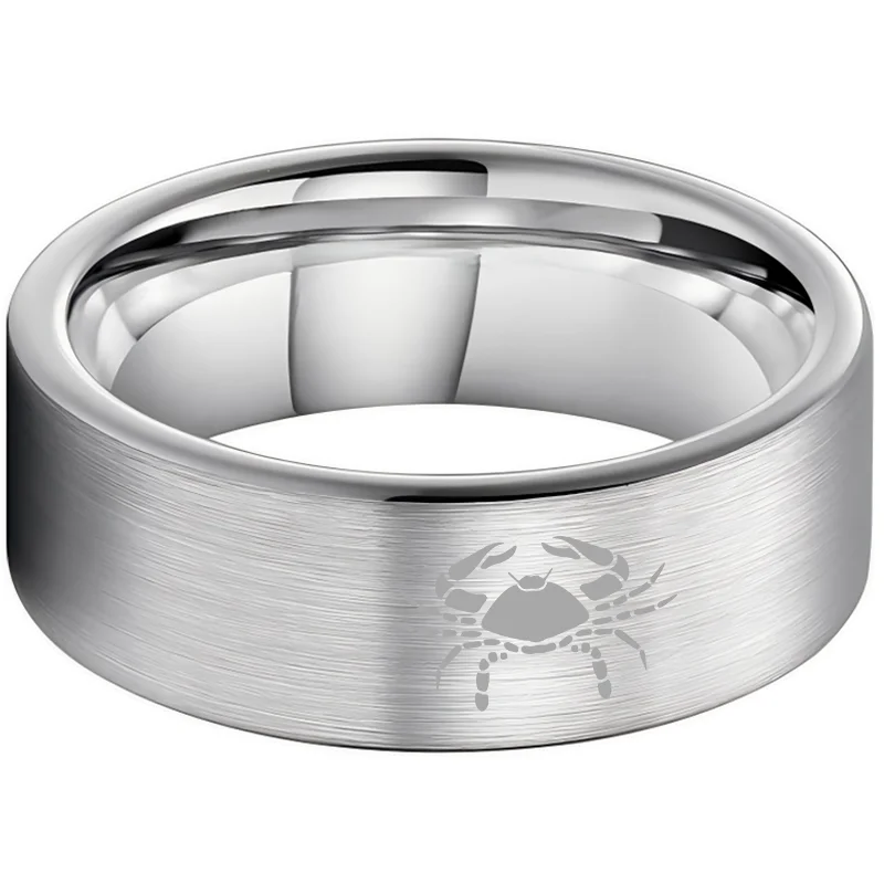 Wedding Fashion Cancer Tungsten Rings and Flat Sliver Bands Edge Comfort Fit for Men and Women 4MM 6MM 8MM