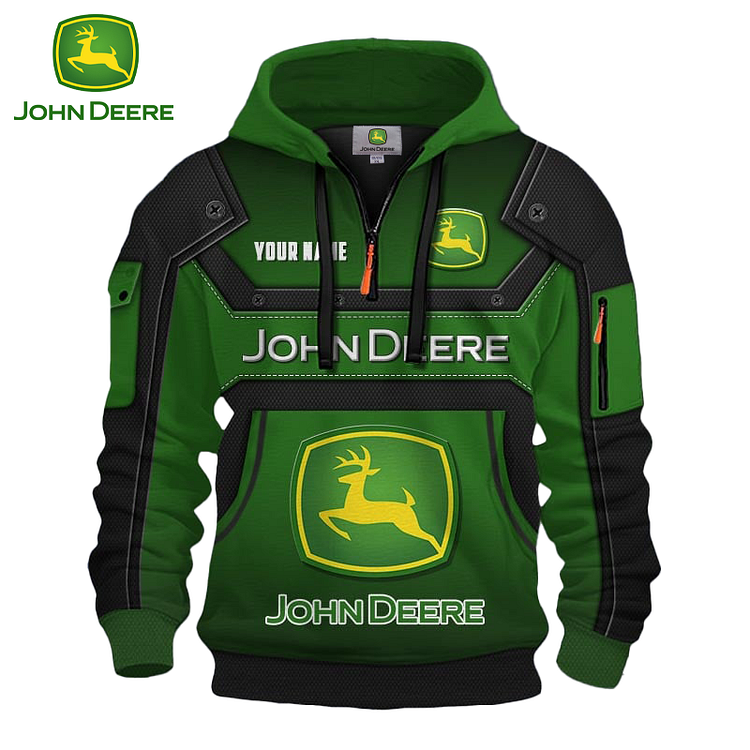 John Deere® 2025 Nová sportovní mikina s podšívkou z kašmíru pro venkovní práci