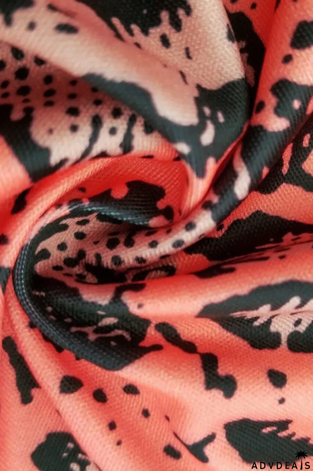 Tangerine Red Casual Street Print Patchwork O Neck Short Sleeve Two Pieces