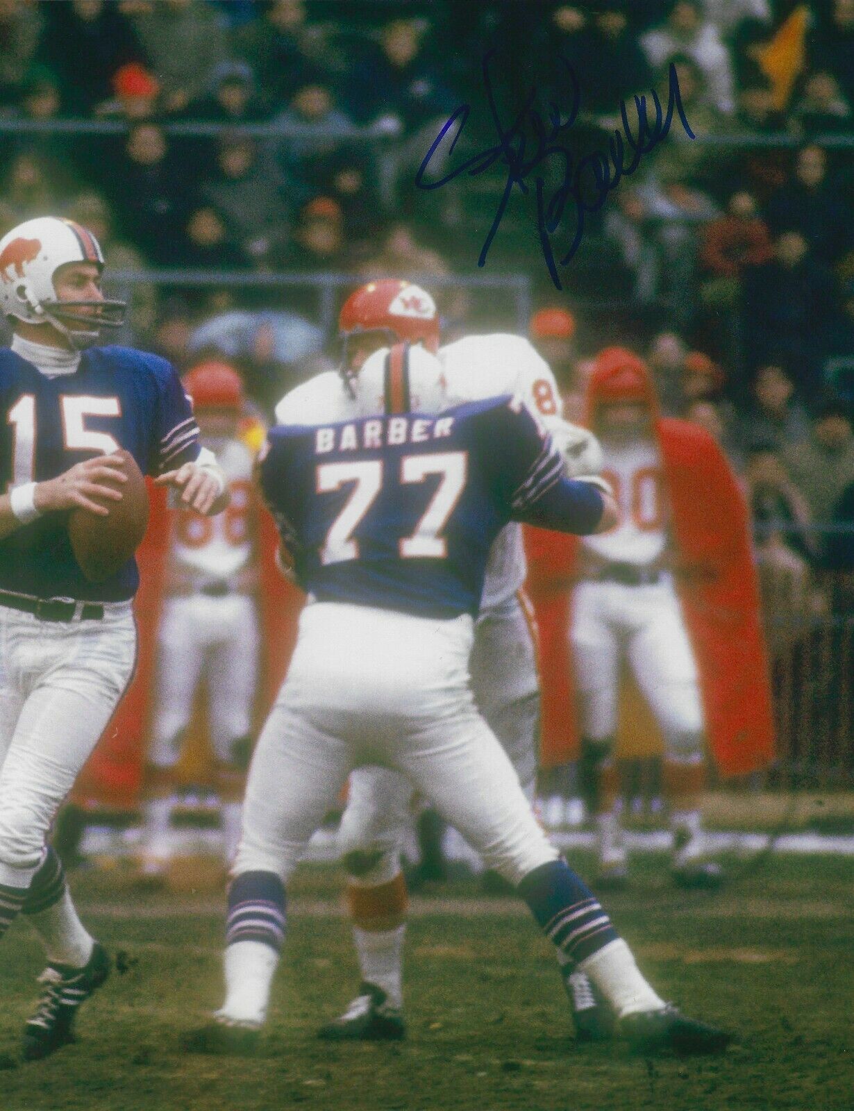 Autographed STEW BARBER Buffalo Bills 8x10 Photo Poster painting w/COA