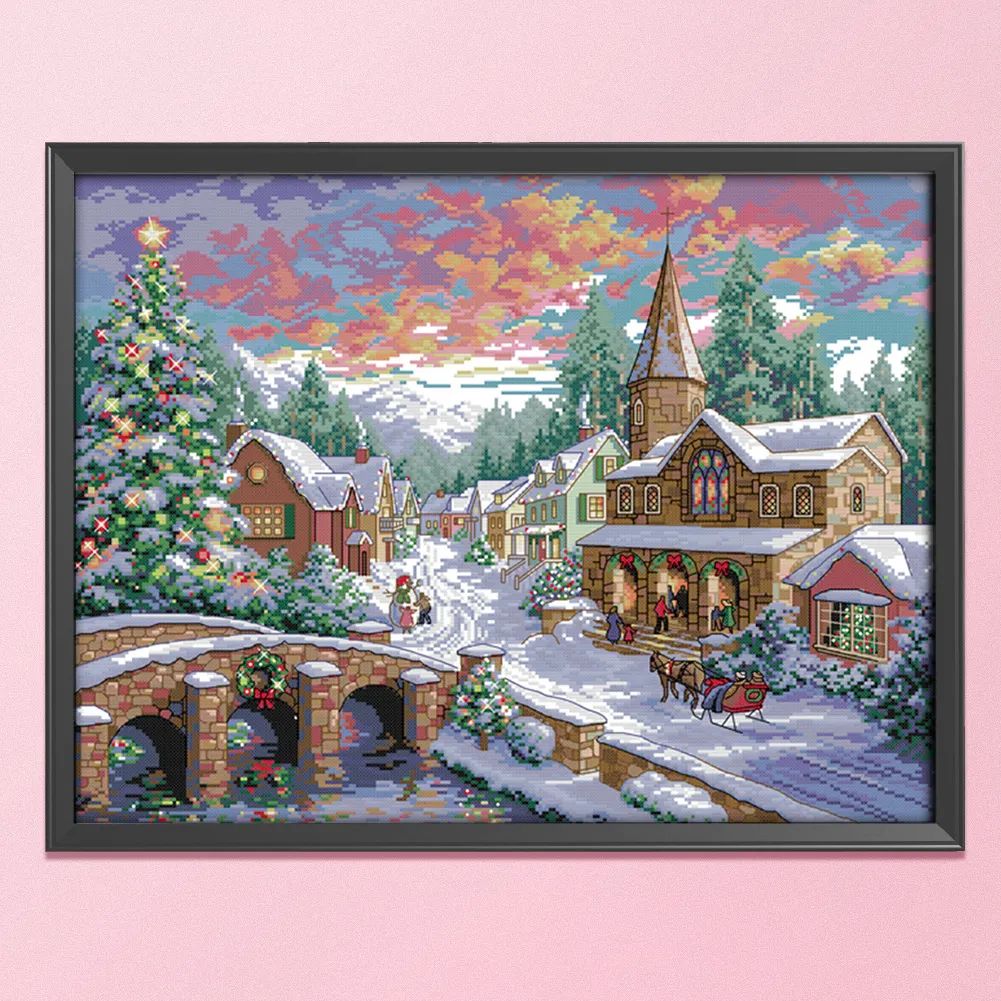14ct Stamped Cross Stitch - Snow Scenery(54*43cm)