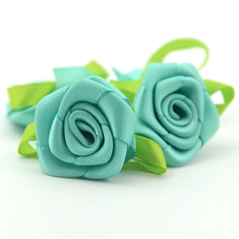 20PCS 3CM Satin Ribbon Artificial Silk Rose Flower Heads For Wedding Decoration Handmade DIY Gift Box Craft Scrapbooking