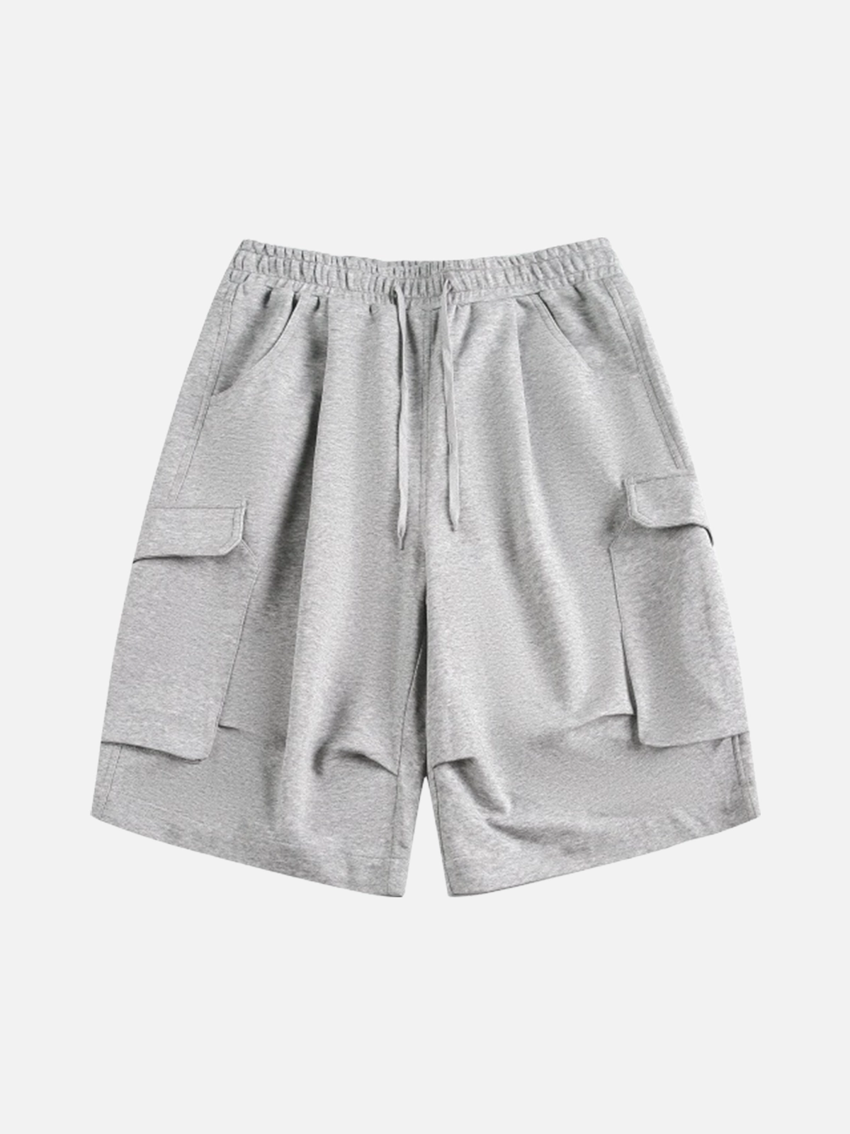 Grey Act Chic Multi Pocket Wrinkle Longline Shorts Front