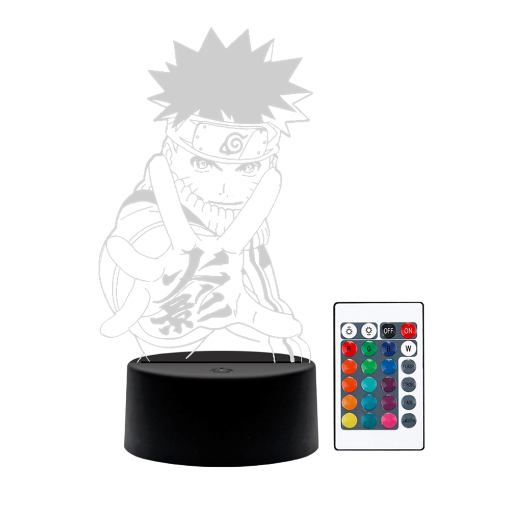 

3D Anime 16 Colors LED Lamp Touch Remote Control Kids Bedroom Night Light, D+7 styles no remote, 501 Original