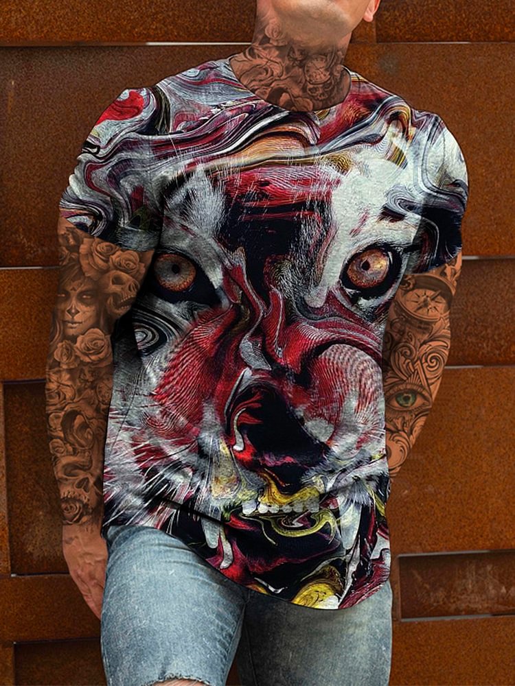 Men's fashion casual fun printed T-shirt