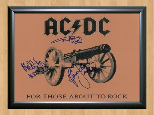 AC/DC AC DC AC For Those About to Rock Band Signed Autographed Photo Poster painting Poster Print Memorabilia A4 Size