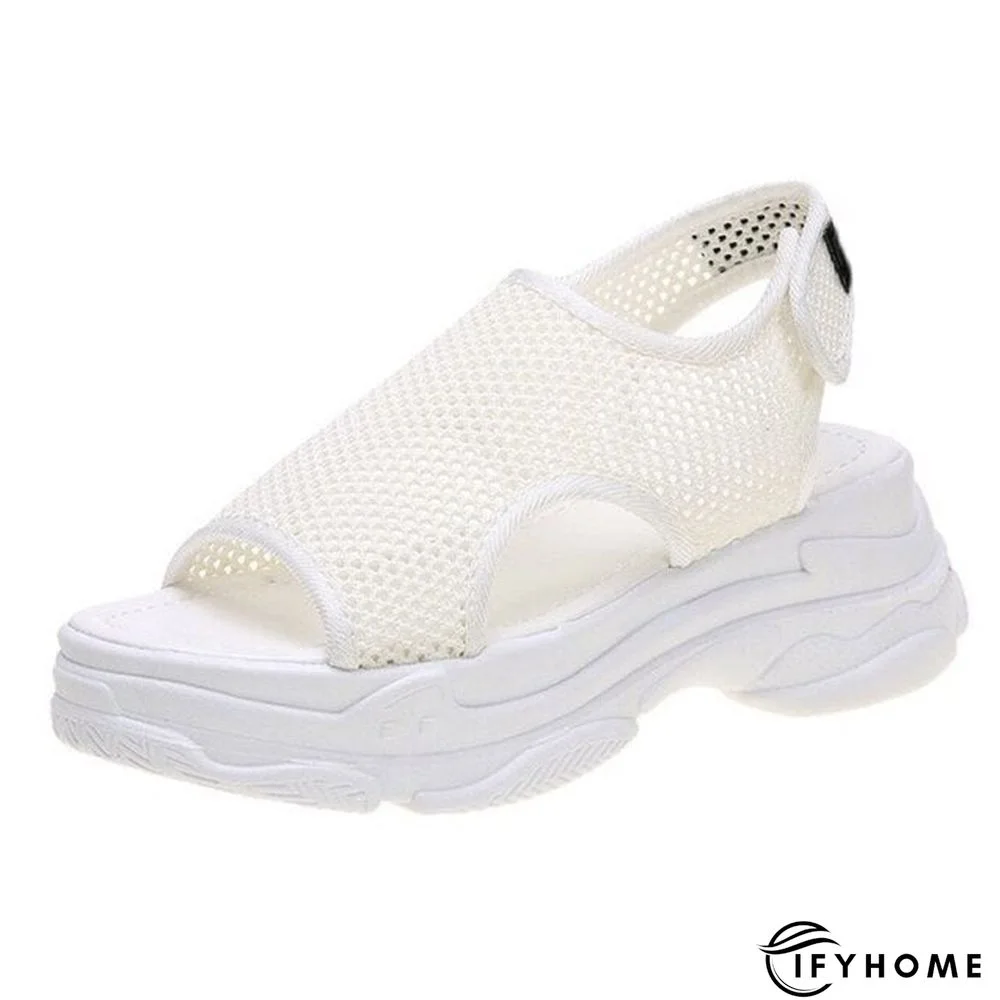 Women Sandals Wedges Platform Mesh Shoes Female Summer Casual Breathable Sneaker Hook&Loop Slip On Peep Toe Ladies Sandal | IFYHOME
