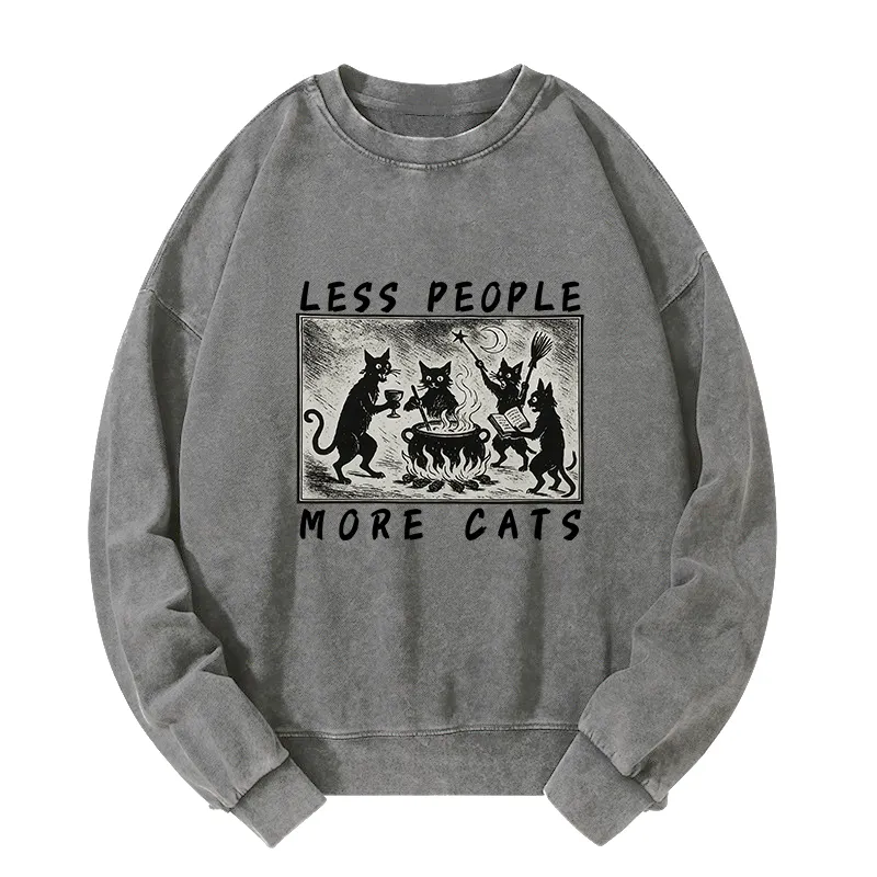 Cat Sacrifice Ceremony Washed Sweatshirt artswardrobe
