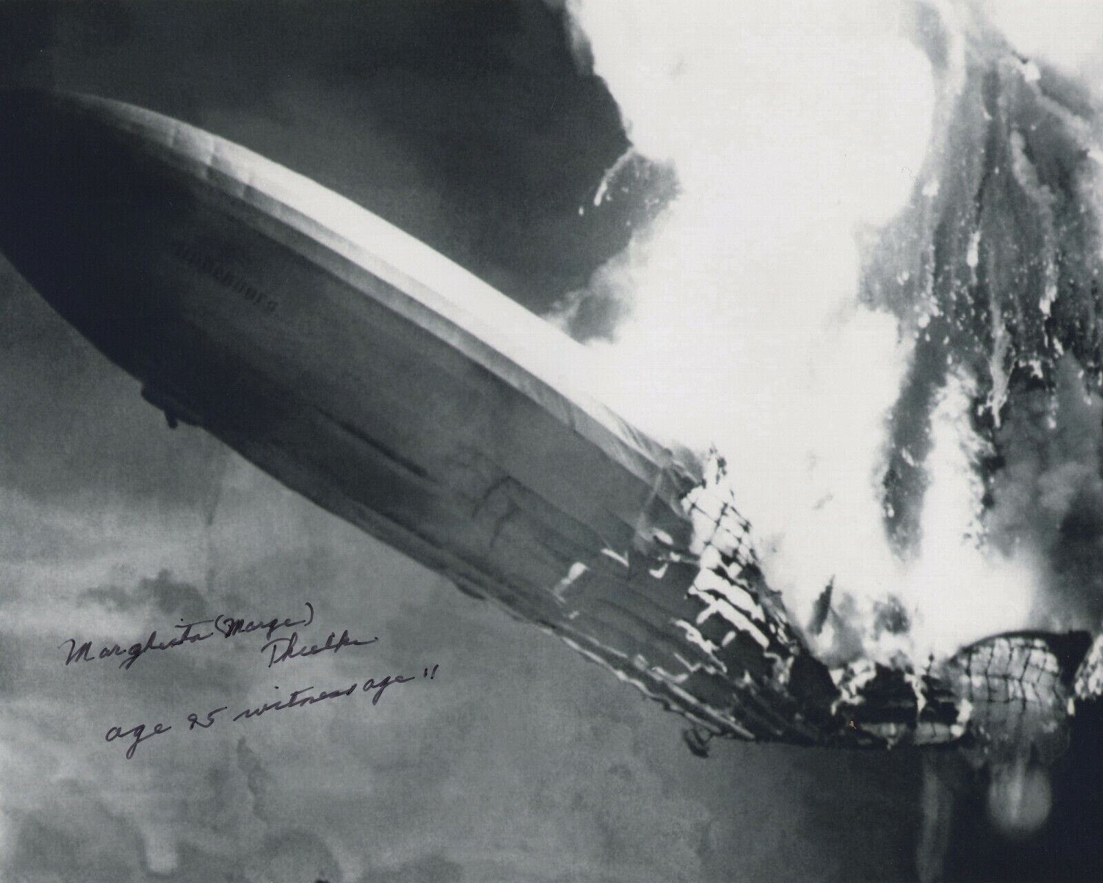 MARGE THIELKE SIGNED AUTOGRAPH 8X10 Photo Poster painting 1937 HINDENBURG DISASTER WITNESS #3