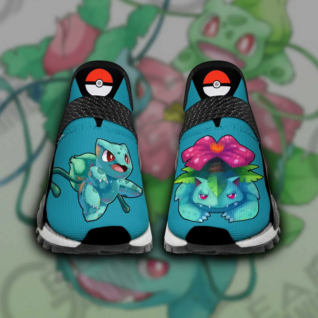 Kingofallstore - Anime Shoes Bulbasaur NMD Shoes Custom Pokemon Anime Sneakers