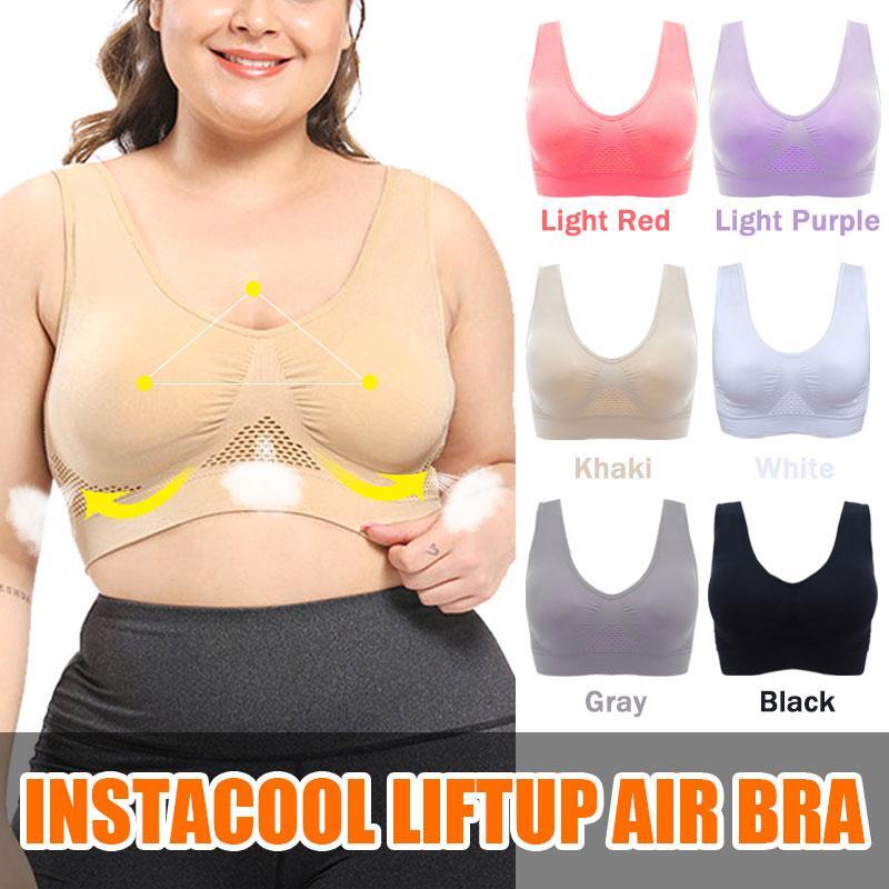 Breathable Cool Lift Up Air Bra,INSTACOOL LIFTUP AIR Bra, Black