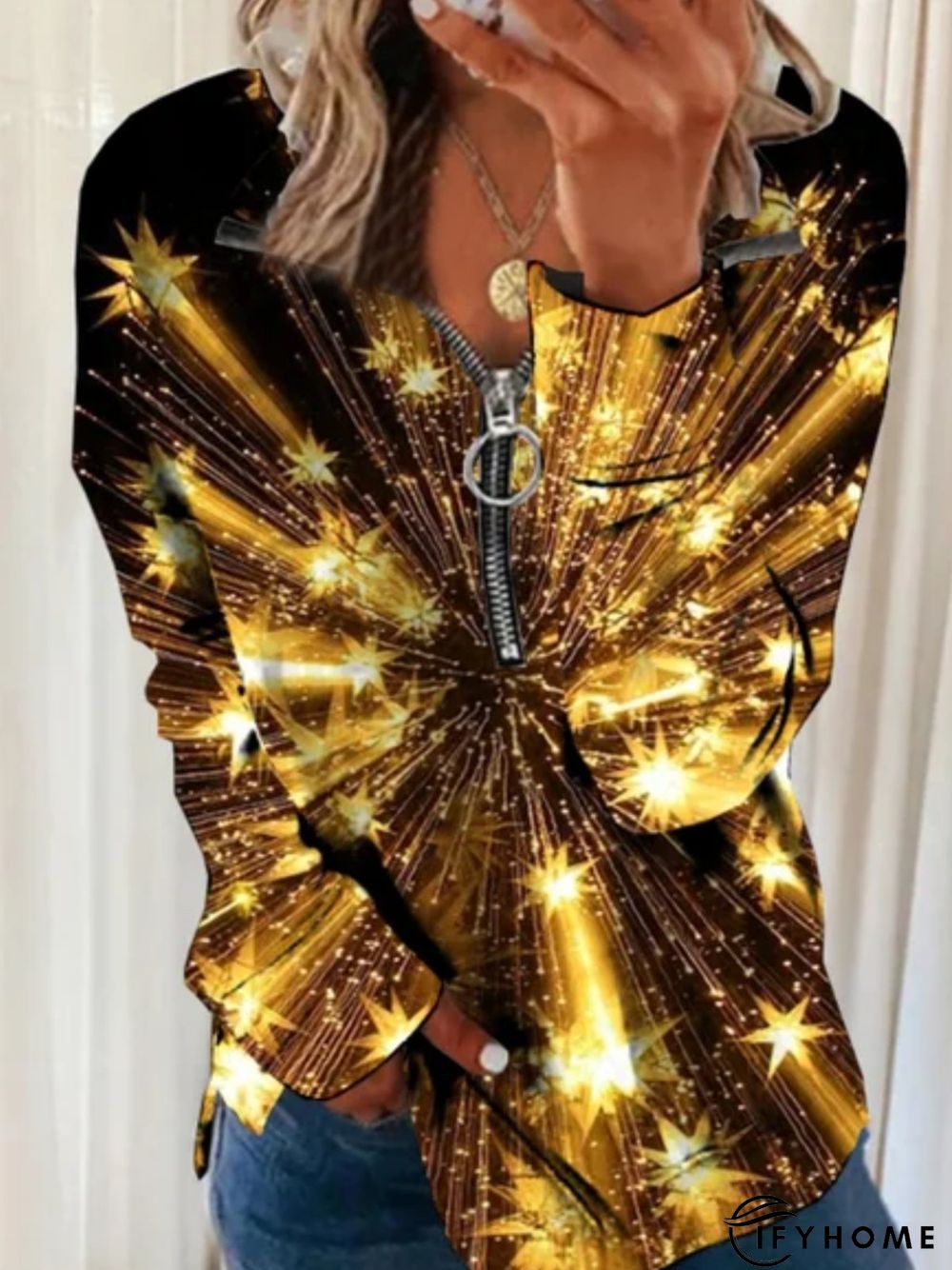 Christmas Xmas Long Sleeve Plus Size Printed Tops Sweatshirts Xmas Hoodies | IFYHOME