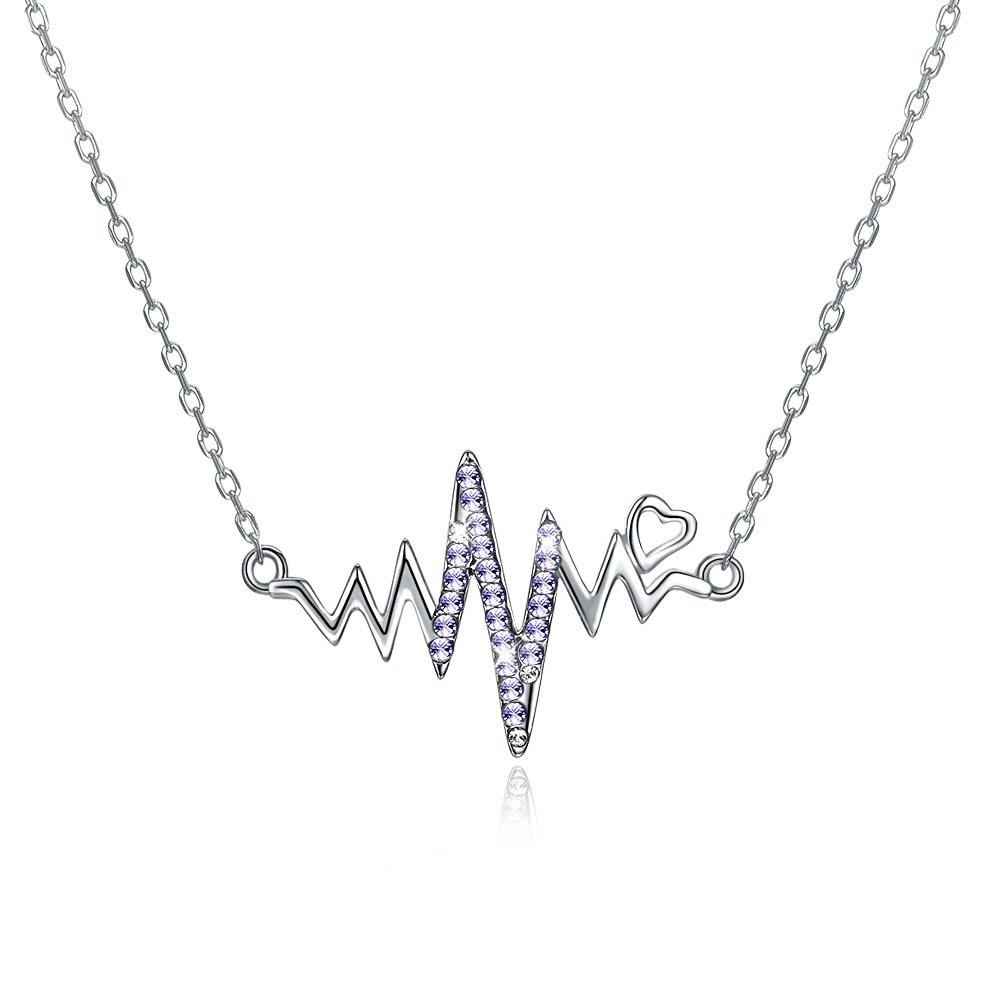 Crystal  Wave Pendant Girls Necklace