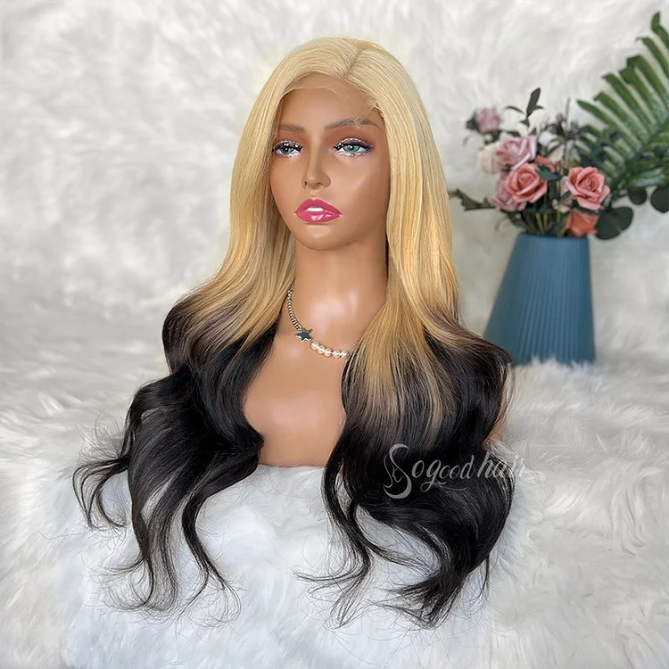 Isabella | Luxurious Soft Wave Ombre Blonde to Brown Raw Hair Wig