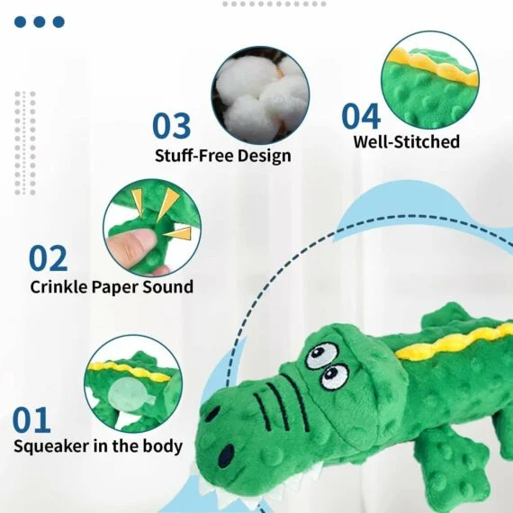 ROBUSTGATOR &ndash; INDESTRUCTIBLE SQUEAKY PLUSH TOY FOR AGGRESSIVE CHEWERS