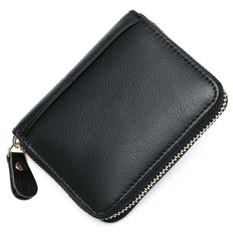 Mens Fashion Plain Vintage Zipper Wallets