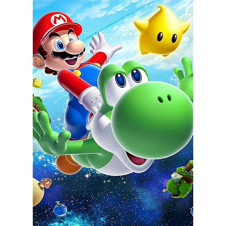 Anime Characters Mario Round Full Drill Diamond Painting 30X40CM(Canvas) gbfke